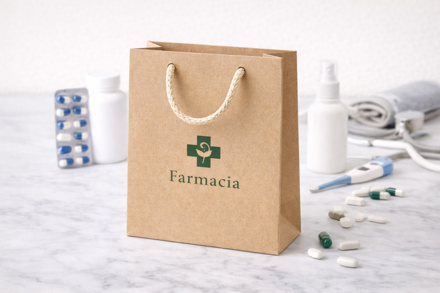Bolsas de papel kraft para farmacia y productos de salud