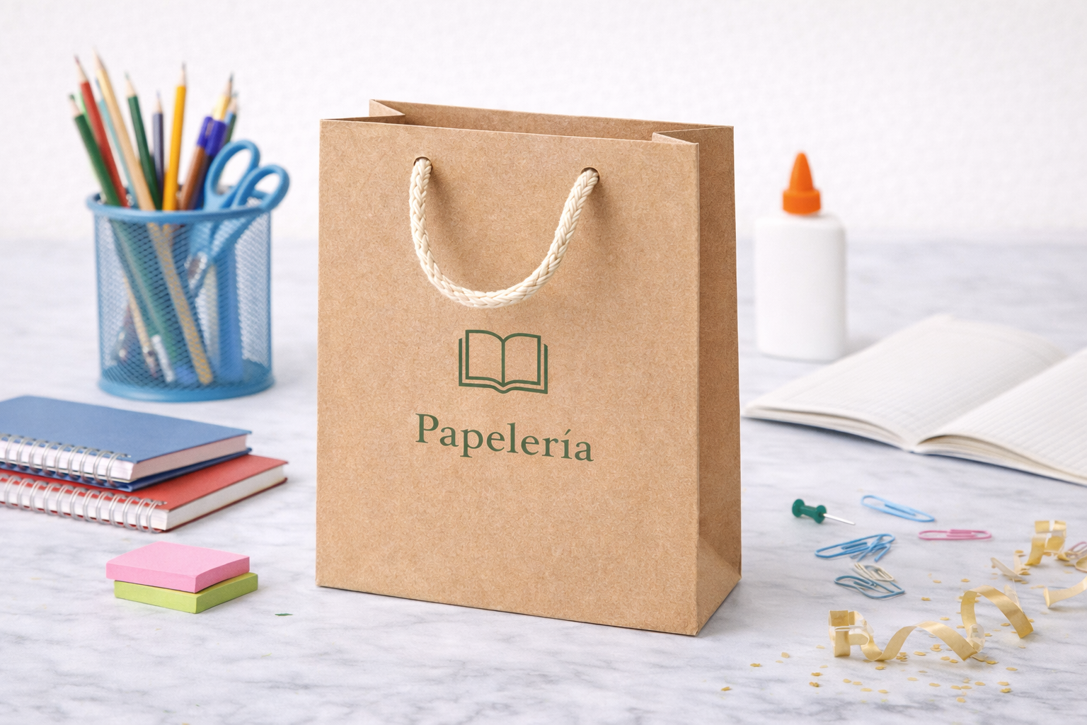 Bolsas de papel kraft para papelería y artículos escolares
